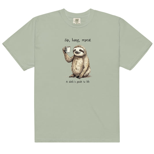 Funny Sloth Coffee Unisex T-Shirt – Sip, Relax, and Smile