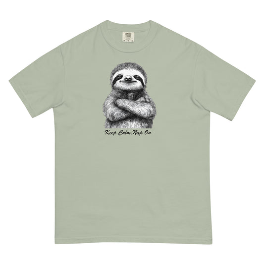 Sloth Keep Calm, Nap On - Fun Party Sloth Graphic Tee, Humorous Casual Wear