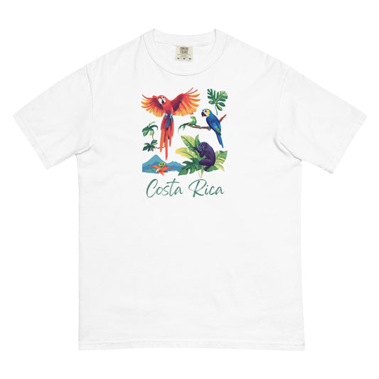 Discover Costa Rica's Wildlife Wonders: A Vibrant T-Shirt Illustration of Iconic Animals