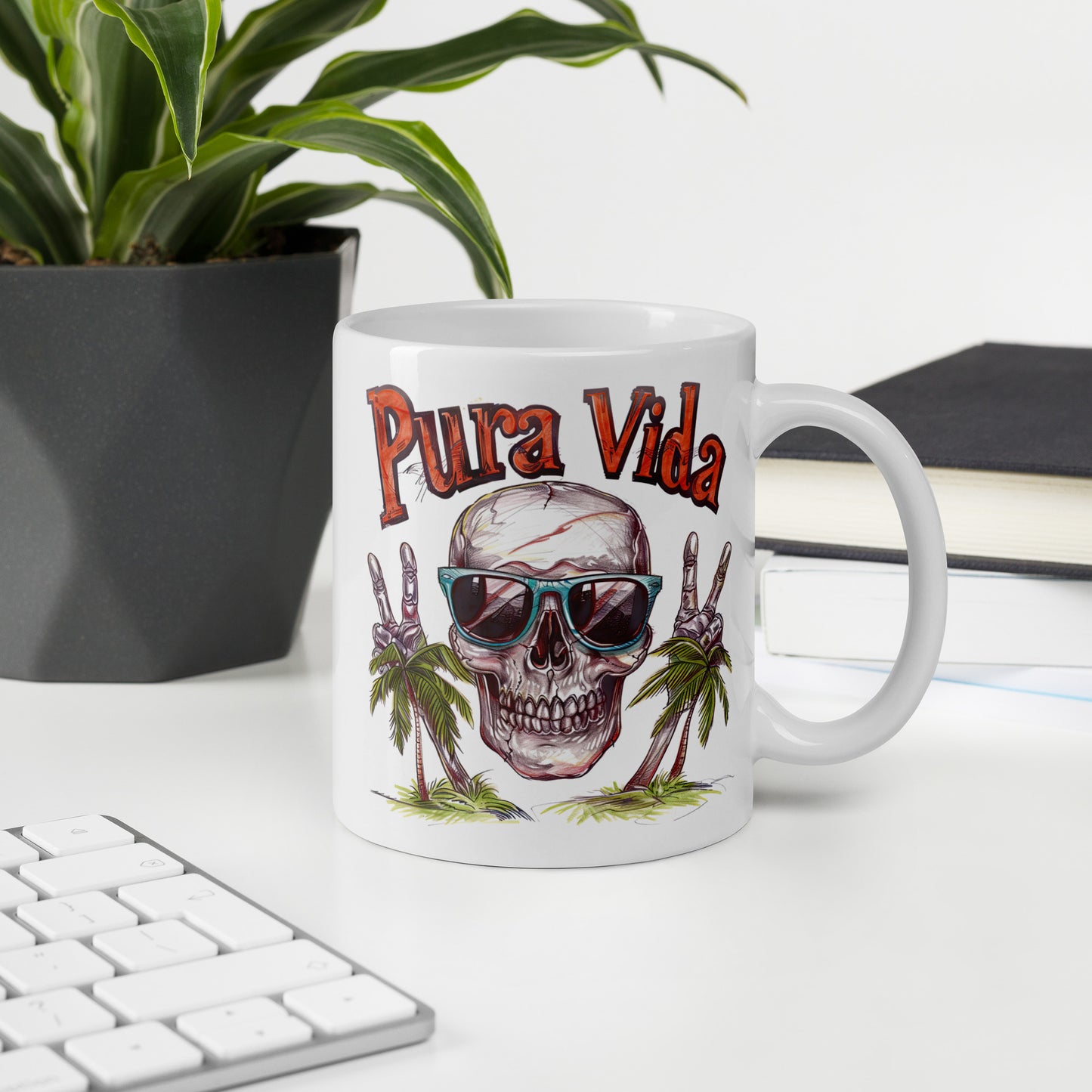 Pura Vida Costa Rica Skeleton Coffee Mug